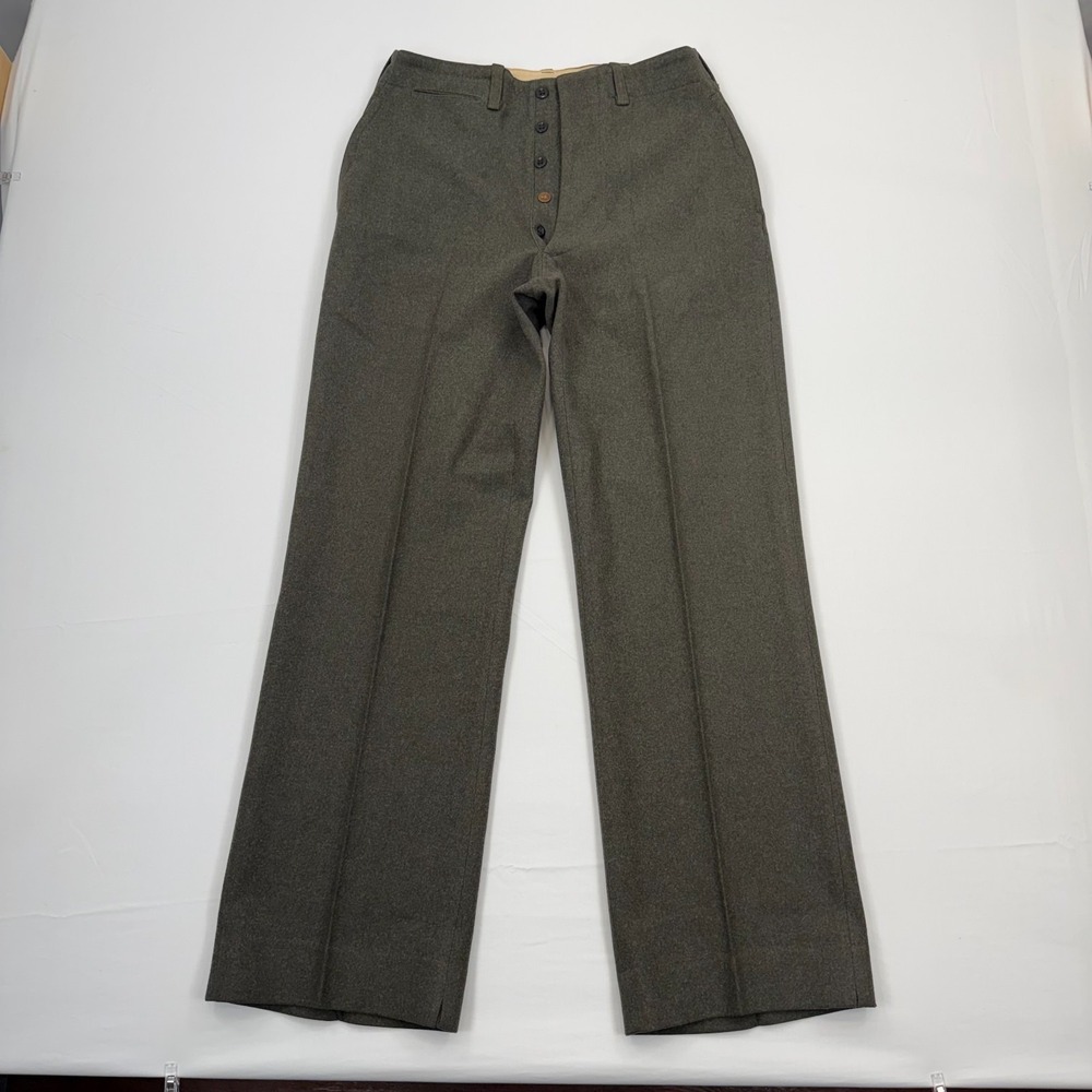 Vintage 1940s WWII Wool Field Trousers Pants Mens 26x30 Military Green US‎ Army
